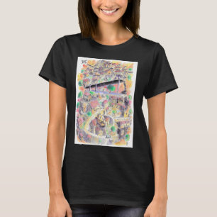 Rokende Regenboogforel Vis — Retro Pop Art Illus T-shirt