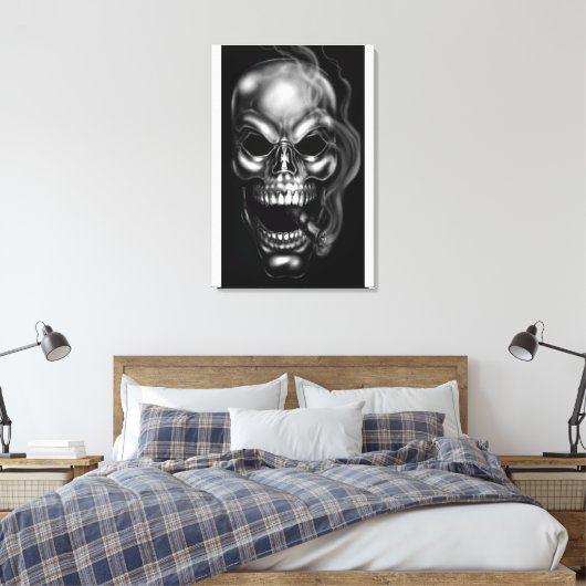 ROKENDE SCHEDEL CANVAS (Insitu (Slaapkamer))
