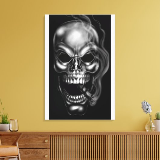 ROKENDE SCHEDEL CANVAS (Insitu (Woonkamer))