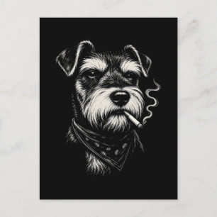Rokende Schnauzer Funny Hondenliefhebber Vintage H Briefkaart