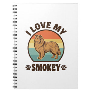 Rokende Sheltie Hond Vintage Sunset Shirt Ontwerp_ Notitieboek
