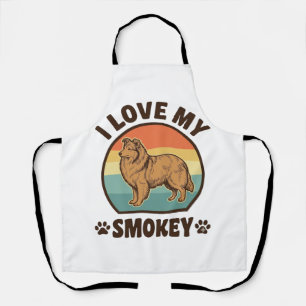 Rokende Sheltie-hond Vintage Sunset T-shirt ontwer Schort