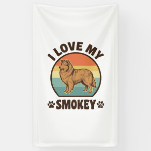 Rokende Sheltie Hond Vintage Sunset T-shirt Ontwer Spandoek