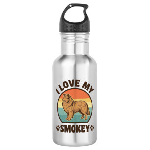 Rokende Sheltie Hond Vintage Sunset T-shirt Ontwer Waterfles