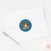 Rokende Sphynx Kat Meme Grappig Ronde Sticker (Envelop)