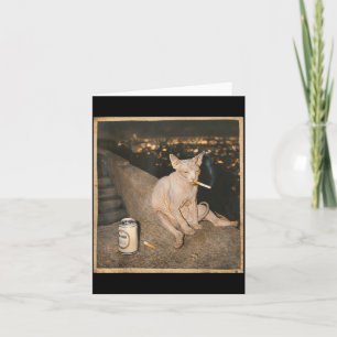 Rokende Sphynx Kat Meme Grappige Kunst Kaart