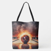 Rokende Striker Bowlingbal Grote Schoudertas Tote Bag (Achterkant)