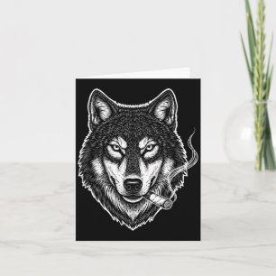 Rokende Wolf Grappige Meme Vintage Sigaretten Ontw Kaart