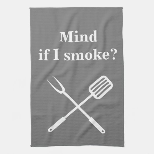 Roker BBQ Grill Cook Mind als ik rook Theedoek (Verticaal)