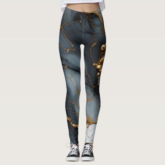 Roker Onyx Marmer met Gouden Aders Leggings (Voorkant)