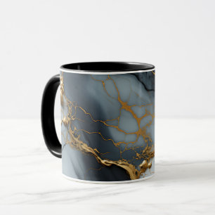 Roker Onyx Marmer met Gouden Aders Mok