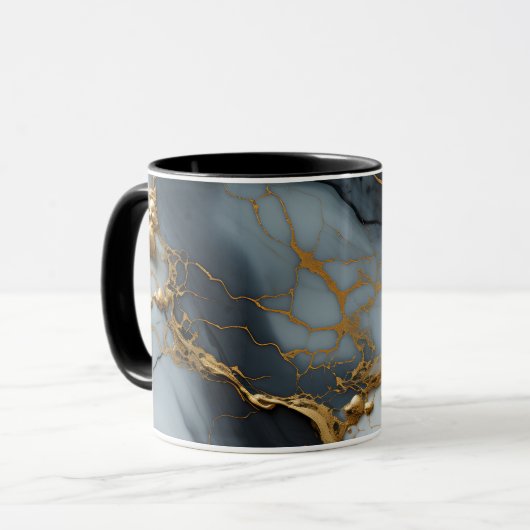 Roker Onyx Marmer met Gouden Aders Mok (Voorkant links)