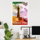 ROKER PIER, SUNDERLAND  Style Poster (Thuiskantoor)