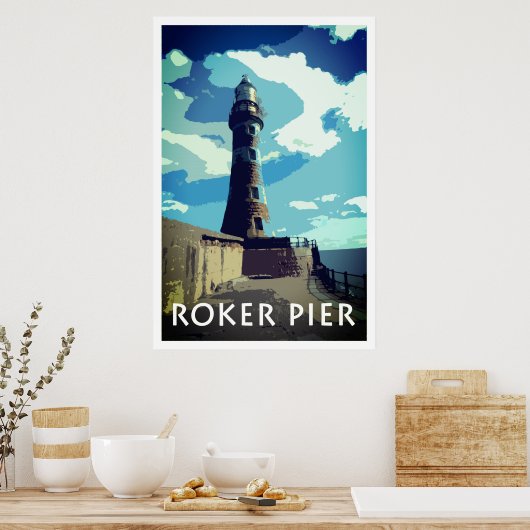 ROKER PIER, SUNDERLAND  Style Poster (Keuken)