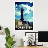 ROKER PIER, SUNDERLAND  Style Poster (Thuiskantoor)