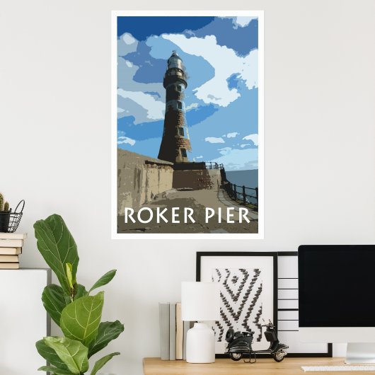 ROKER PIER, SUNDERLAND  Style Poster (Thuiskantoor)