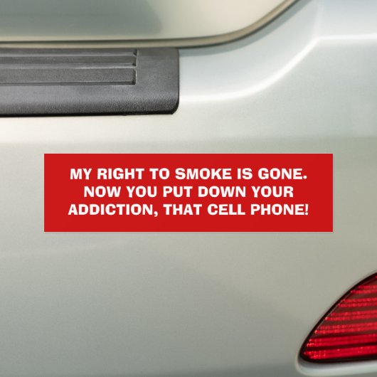 Roker versus mobiele telefoonverslaving bumpersticker (Op auto)