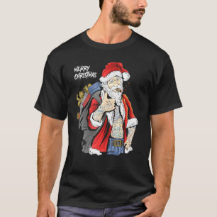 Rokerglazen van de klas van de kerstman t-shirt