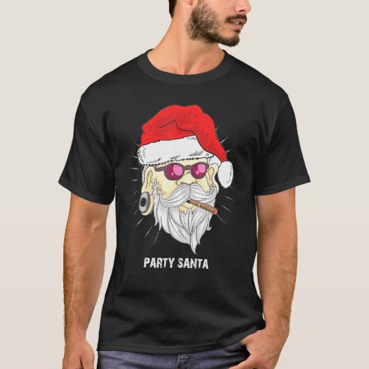 Rokerglazen van de klas van de kerstman t-shirt (Voorkant)