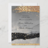 Rokergrijs en zwart mousserend goud met moderne br kaart (Voorkant)