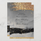 Rokergrijs en zwart mousserend goud met moderne br kaart (Voorkant / Achterkant)