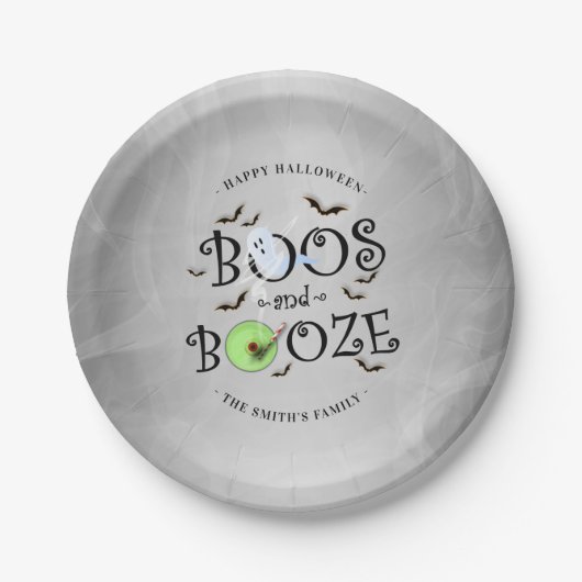 Rokergrijs- en zwarte boeken & Booze-halloween-par Papieren Bordje (Voorkant)