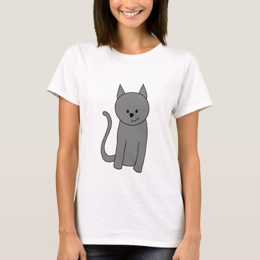 Rokergrijze cartoon t-shirt (Voorkant)