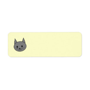 Rokergrijze kat. etiket