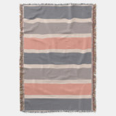 Rokergrijze strepen met koraalaccent deken (Voorkant Verticaal)