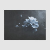 Rokerig Houtskoolblauw Atmosferisch Sakura Tissuepapier (Voorkant)