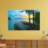 rokerige bergen canvas afdruk (Insitu (Woonkamer))