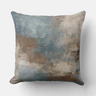 Rokerige Blauwe Bruine Beige Abstracte Kussen