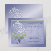 Rokerige lavendel pioen met groene antwoordkaart kaart (Voorkant / Achterkant)