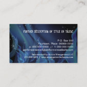 Rokerige microfoon performers visitekaartje (Achterkant)