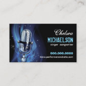 Rokerige microfoon performers visitekaartje (Voorkant)