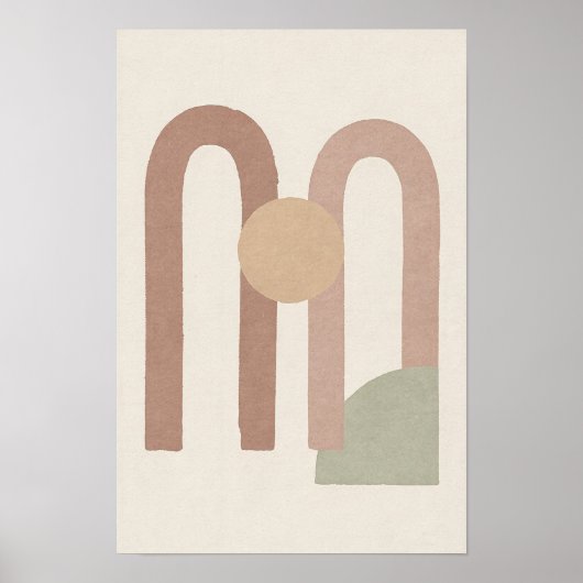 Rokerige Roze Bogen Abstracte Poster (Voorkant)