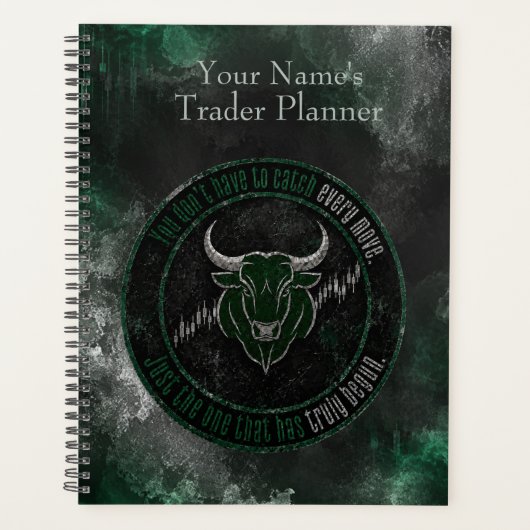 Rokerige Smaragd Stier Timing Citaat Ontwerp Planner (Voorkant)