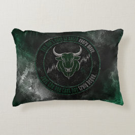 Rokerige Smaragd Stier Timing Quote Ontwerp Accent Kussen