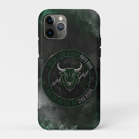Rokerige Smaragd Stier Timing Quote Ontwerp Case-Mate iPhone Case (Achterkant)