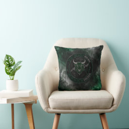 Rokerige Smaragd Stier Timing Quote Ontwerp Kussen