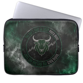 Rokerige Smaragd Stier Timing Quote Ontwerp Laptop Sleeve