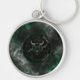 Rokerige Smaragd Stier Timing Quote Ontwerp Sleutelhanger