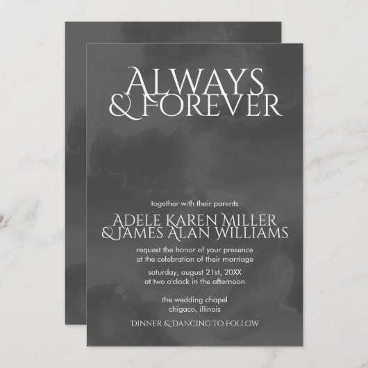 Rokerige Waterverf | Altijd en voor altijd | Bruil Kaart (Voorkant / Achterkant)