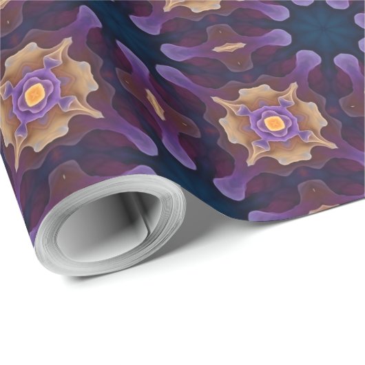 Rokerige Waterverf Paars blauw en roompatroon Cadeaupapier (Rol Hoek)