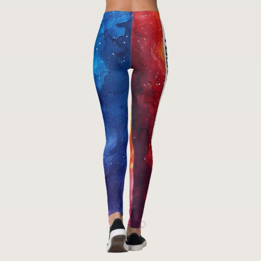 Rokerige Waterverf PERSONALISEREN Leggings (Achterkant)