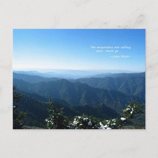 rokermtns w/sneeuw: Mtns belt.. John Muir Briefkaart (Voorkant)