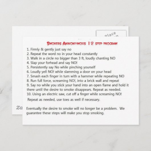 Rokers 12 stappen briefkaart (Voorkant / Achterkant)