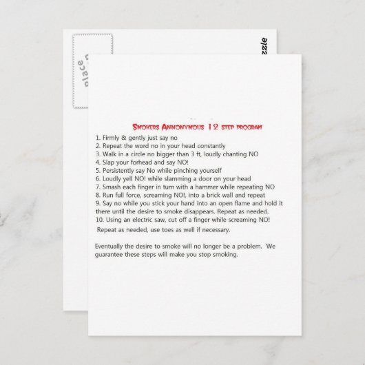 Rokers 12 stappen briefkaart (Voorkant / Achterkant)