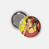 Rokers | Popart | Meisje dat stoned is | Sigaret Magneet (Voorkant / Achterkant)