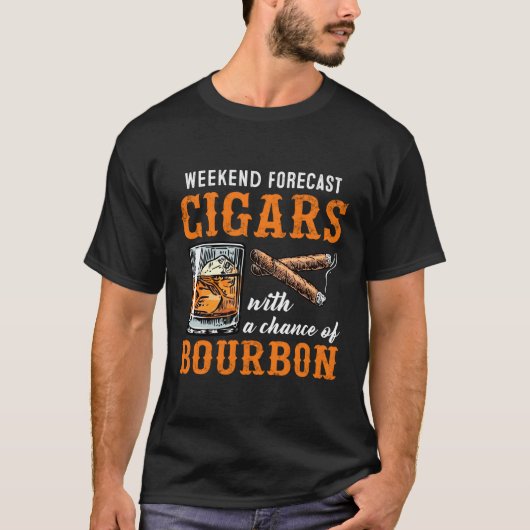 Rokersigaren met Bourbon Drink drinker T-shirt (Voorkant)